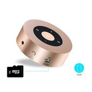 Aolyty Portable Mini Wireless Bluetooth Speaker Outdoor Touch Screen Subwoofer Small Steel Cannon Golden N3