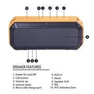 Soundmy Rugged,waterproof and Shockproof Wireless Bluetooth Speaker for Indoor/outdoor,hi-def Bass 2x3w (Yellow) N7