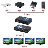 HDMI Splitter 1 in 4 out Movcle&reg; Full HD 1080P 1X4 Port Box Hub with US Adapter v1.4 Powered Certified for 3D... N2