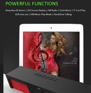 Super Bass Stereo LCD Display USB Bluetooth Wireless Speaker Support TF Card N2