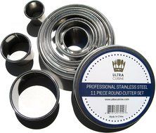 Ultra Cuisine Premium Quality Pastry Cookie Cutters - 11 Piece Round Cutter Set - Stainless Steel Metal Circle...
