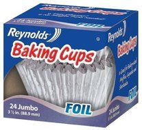Reynolds Baking Cups, Foil, Jumbo, 3 1/2 In, 24 Count (Pack of 6) N2