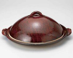 Earthenware utensils for 6-8 persons 14.2inch Donabe Japanese Hot pot Brown Ceramic Made in Japan