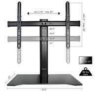 VIVO Universal LCD Flat Screen TV Table Top Desk Stand with Glass Base / fits 32" to 55" T.V. (STAND-TV00L) N2