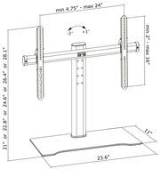 VIVO Universal LCD Flat Screen TV Table Top Desk Stand with Glass Base / fits 32" to 55" T.V. (STAND-TV00L) N8