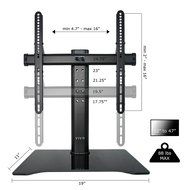 VIVO Universal LCD Flat Screen TV Table Top Desk Stand with Glass Base / fits 32" to 55" T.V. (STAND-TV00L) N10