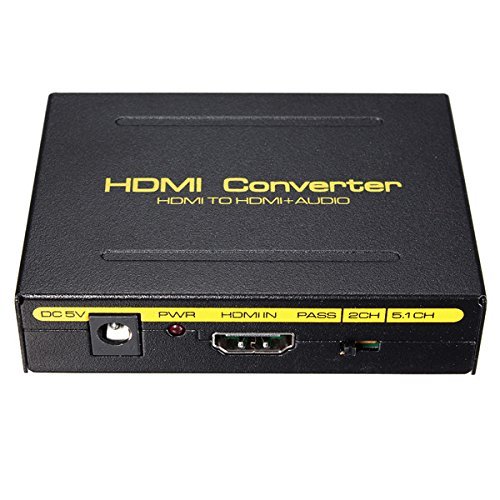 5.1CH 1080P HDMI to HDMI SPDIF RCA L/R Audio Splitter Extractor Converter N4