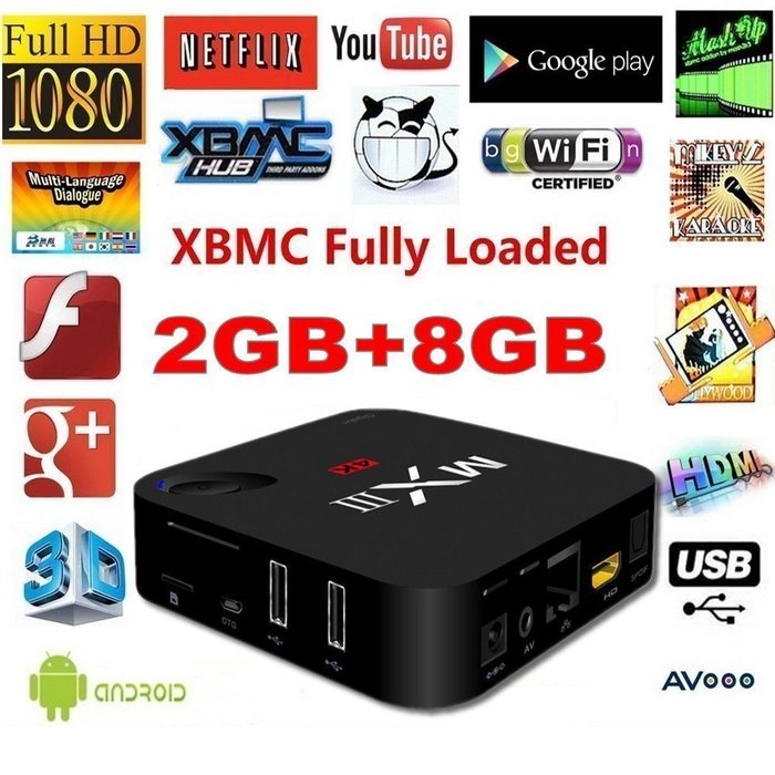 MXIII MX3 4K Quad Core Amlogic S802 RAM 2G+ROM 8G Android 4.4.2 Media Player Set top Box .Built In Channel Updater...