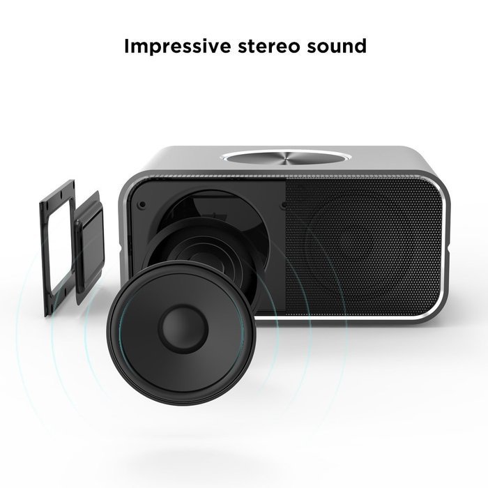 Dolcer 32-Hour Playtime Aluminium Stereo Bluetooth Speaker with Powerful Bass 5200mAh Powerbank Shows Battery... N2