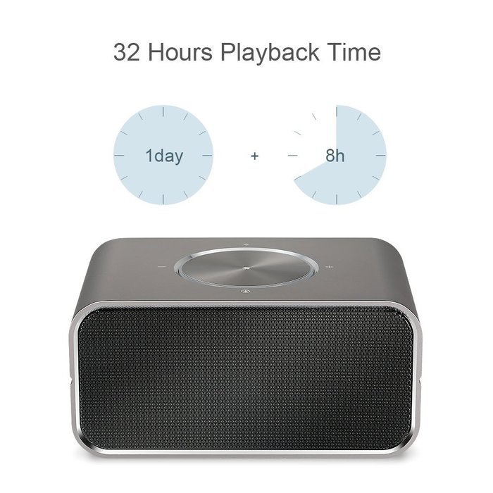 Dolcer 32-Hour Playtime Aluminium Stereo Bluetooth Speaker with Powerful Bass 5200mAh Powerbank Shows Battery... N4