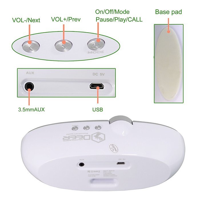 JS-BASE Portable Wireless Bluetooth Speaker,Built in Mic for Hands Free,Compatible with Phone/Tablet/Mp3 Player... N3