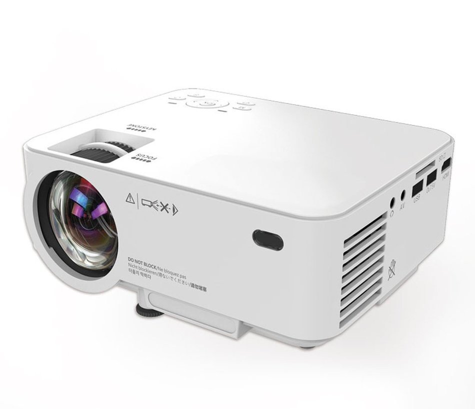 Pico Projector, SJY HD 170" Mini LCD LED 800x480P Entertainment Multimedia Video Projector Zoom Adjust Mute Fans... N12