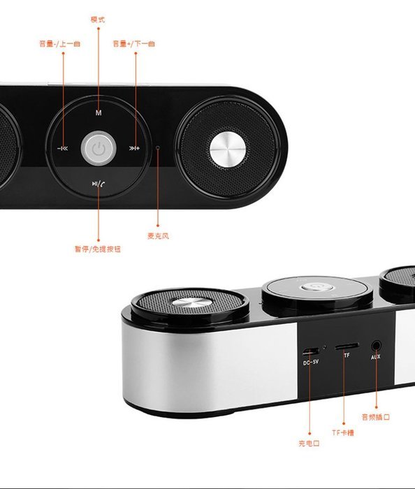 PowerLead Pspe PSP007 10W Portable Wireless Speakers Bluetooth Speakers Computer Speaker with Enhanced Bass Resonator N7