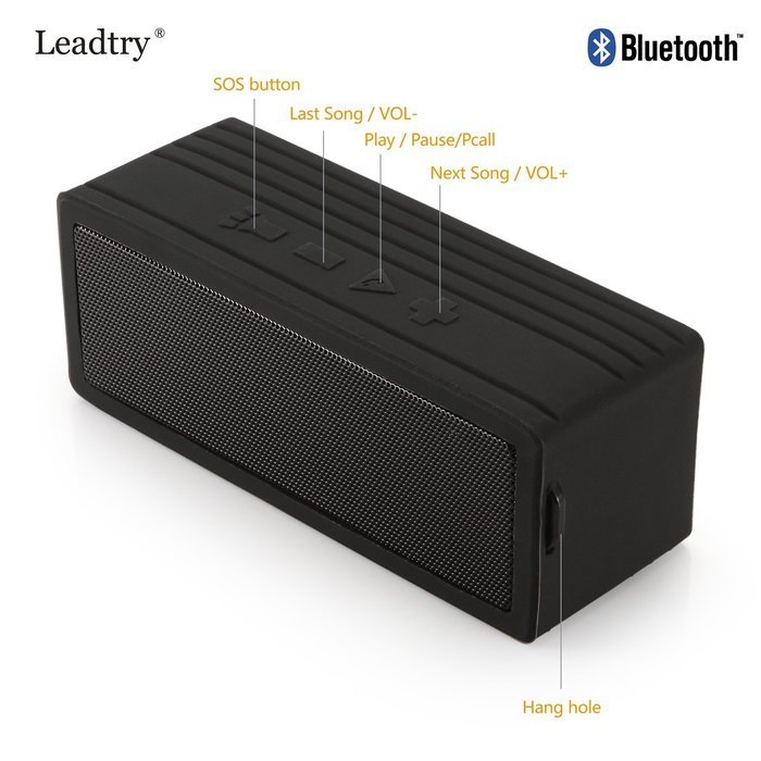 LeadTry&reg; Wireless Bluetooth Water Resistant Shower Speaker IPX6 Waterproof Portable Speakerphone with Built-in... N19