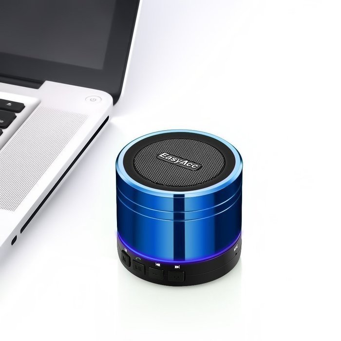 EasyAcc Mini Portable Bluetooth 4.0 Speaker with Mic, 3.5mm Aux, FM Function, Micro SD Card Support - Titanium... N9