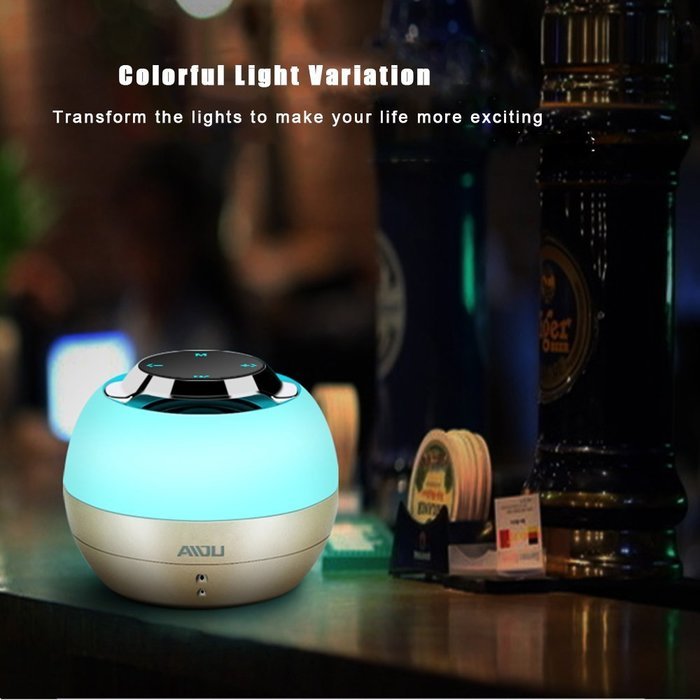Bluetooth Speakers,Guojia Mini Portable Color Changing LED Light Wireless HI-FI Surround Stereo Sound Speaker... N8
