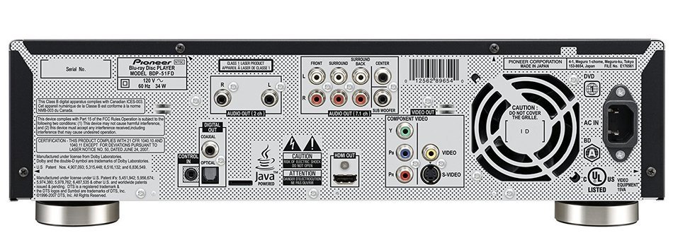 Pioneer BDP-51FD BonusView Blu-ray Player N2