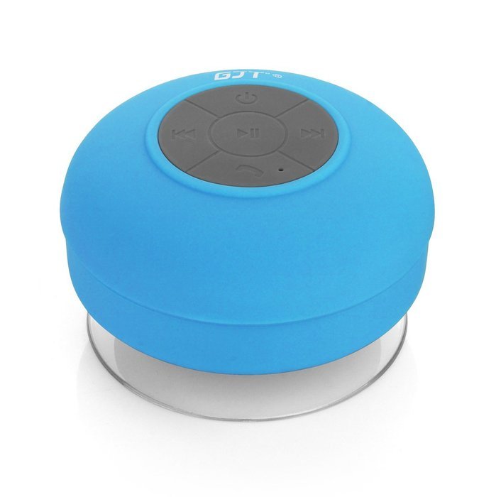 GJT Wireless Bluetooth Waterproof Portable Shower Speaker 3.0 with Built-in Mic and Suction Cup - Blue N2