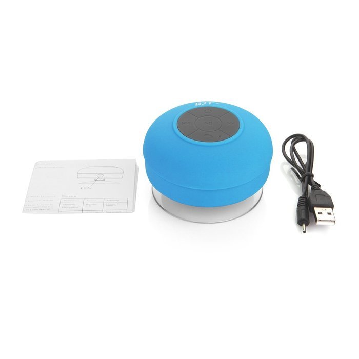 GJT Wireless Bluetooth Waterproof Portable Shower Speaker 3.0 with Built-in Mic and Suction Cup - Blue N5