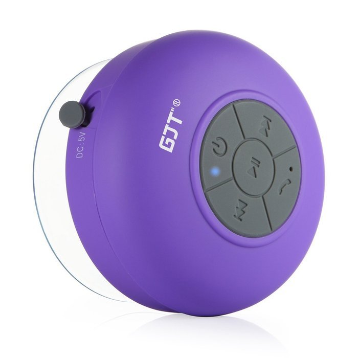 GJT Wireless Bluetooth Waterproof Portable Shower Speaker 3.0 with Built-in Mic and Suction Cup - Blue N8