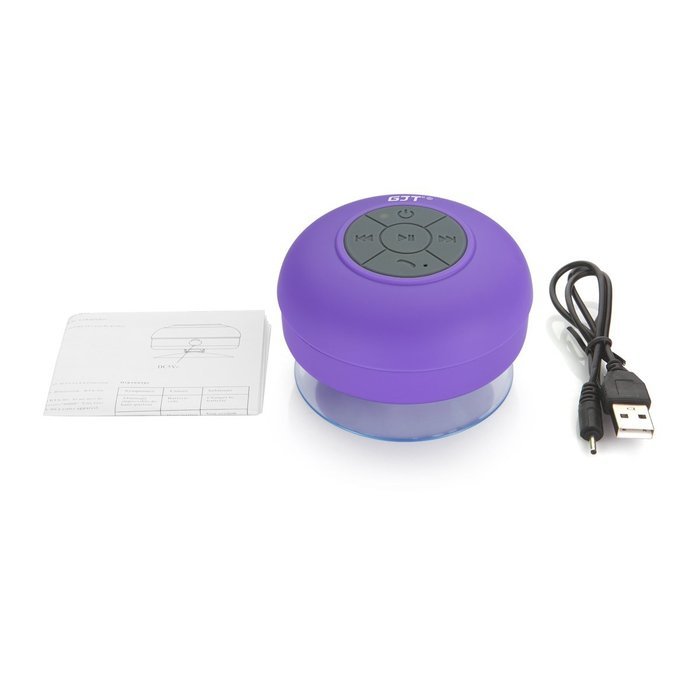 GJT Wireless Bluetooth Waterproof Portable Shower Speaker 3.0 with Built-in Mic and Suction Cup - Blue N12