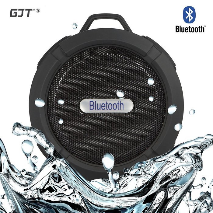 GJT Wireless Bluetooth Waterproof Portable Shower Speaker 3.0 with Built-in Mic and Suction Cup - Blue N14