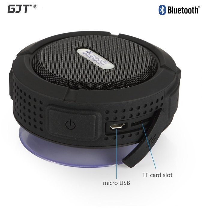 GJT Wireless Bluetooth Waterproof Portable Shower Speaker 3.0 with Built-in Mic and Suction Cup - Blue N18
