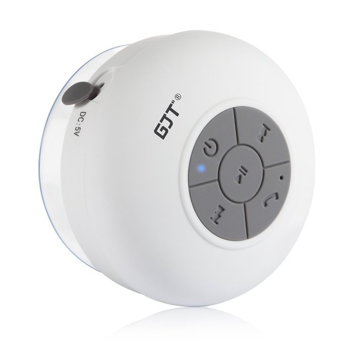 GJT Wireless Bluetooth Waterproof Portable Shower Speaker 3.0 with Built-in Mic and Suction Cup - Blue N21
