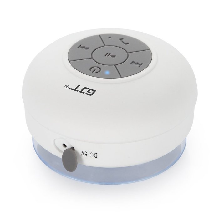 GJT Wireless Bluetooth Waterproof Portable Shower Speaker 3.0 with Built-in Mic and Suction Cup - Blue N22