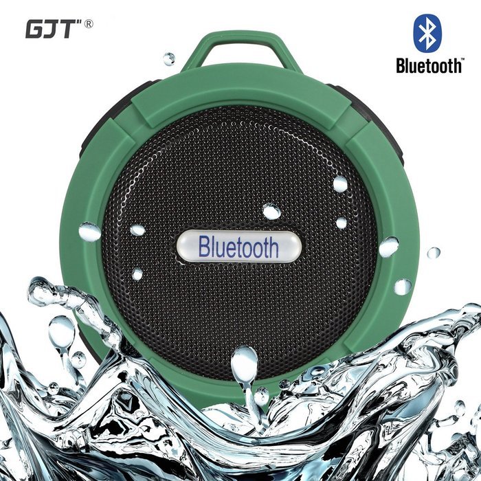 GJT Wireless Bluetooth Waterproof Portable Shower Speaker 3.0 with Built-in Mic and Suction Cup - Blue N28