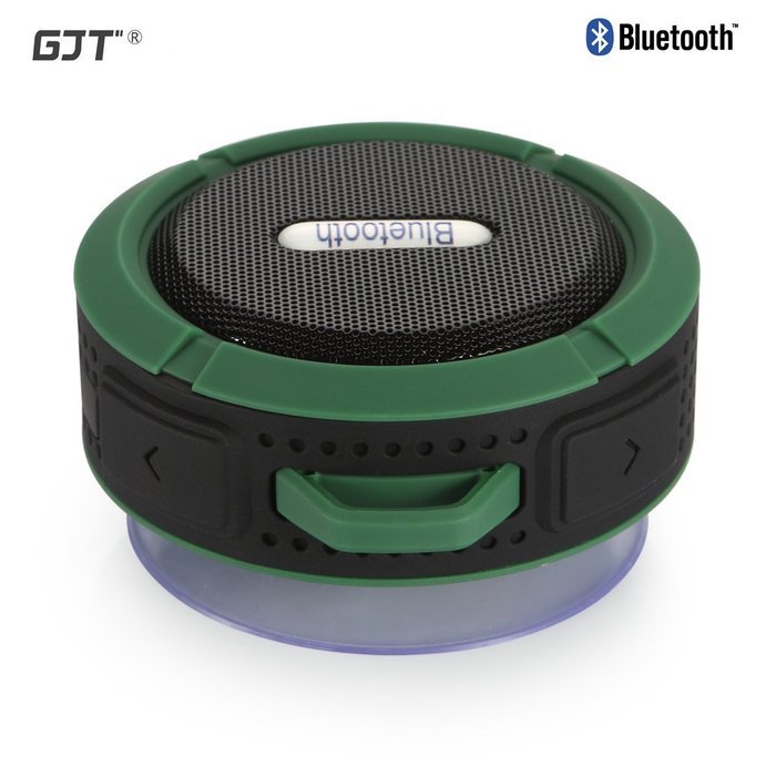 GJT Wireless Bluetooth Waterproof Portable Shower Speaker 3.0 with Built-in Mic and Suction Cup - Blue N33
