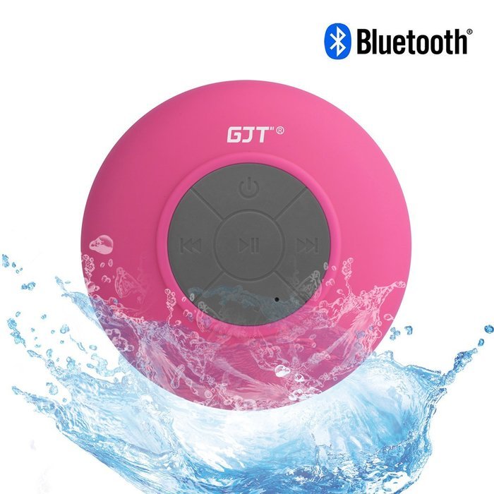 GJT Wireless Bluetooth Waterproof Portable Shower Speaker 3.0 with Built-in Mic and Suction Cup - Blue N35