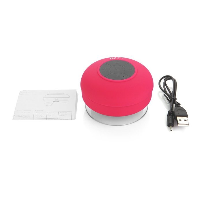 GJT Wireless Bluetooth Waterproof Portable Shower Speaker 3.0 with Built-in Mic and Suction Cup - Blue N40