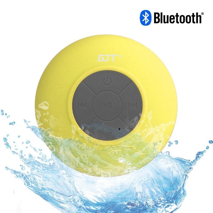 GJT Wireless Bluetooth Waterproof Portable Shower Speaker 3.0 with Built-in Mic and Suction Cup - Blue N42