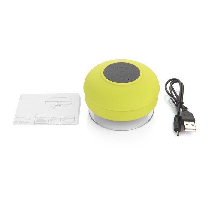 GJT Wireless Bluetooth Waterproof Portable Shower Speaker 3.0 with Built-in Mic and Suction Cup - Blue N44