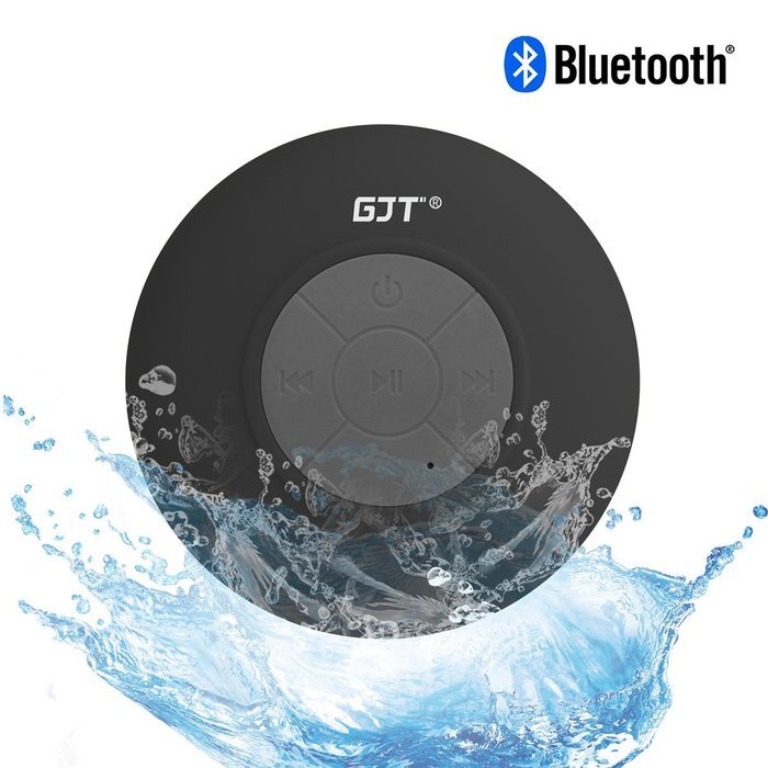 GJT Wireless Bluetooth Waterproof Portable Shower Speaker 3.0 with Built-in Mic and Suction Cup - Blue N46