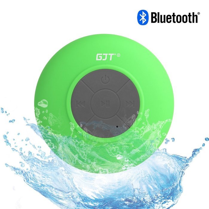 GJT Wireless Bluetooth Waterproof Portable Shower Speaker 3.0 with Built-in Mic and Suction Cup - Blue N53