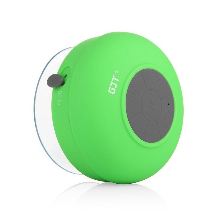 GJT Wireless Bluetooth Waterproof Portable Shower Speaker 3.0 with Built-in Mic and Suction Cup - Blue N54