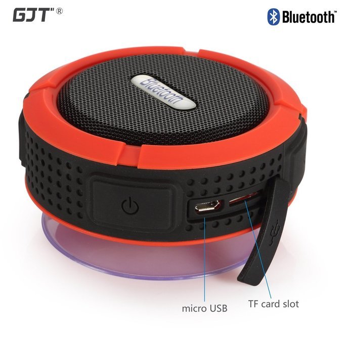 GJT Wireless Bluetooth Waterproof Portable Shower Speaker 3.0 with Built-in Mic and Suction Cup - Blue N71