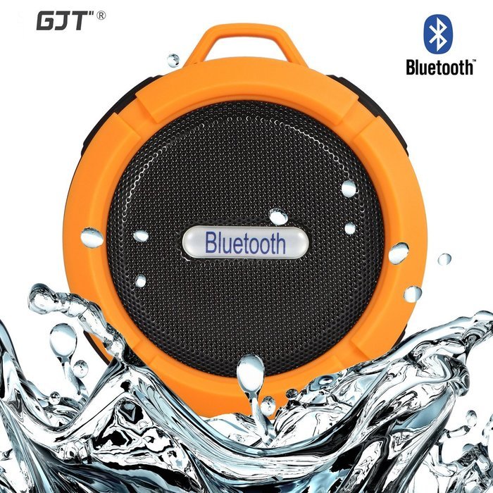 GJT Wireless Bluetooth Waterproof Portable Shower Speaker 3.0 with Built-in Mic and Suction Cup - Blue N74