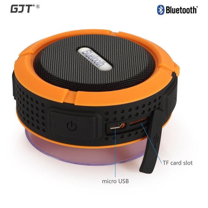 GJT Wireless Bluetooth Waterproof Portable Shower Speaker 3.0 with Built-in Mic and Suction Cup - Blue N78