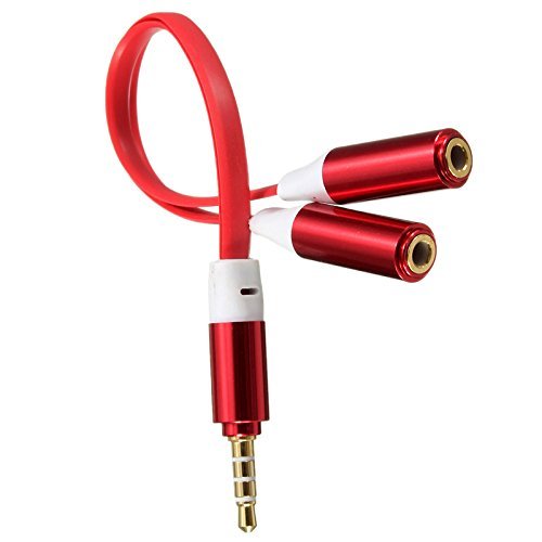 3.5mm 1 Male to 2 Female Earphone Stereo Audio Extension Y Splitter Cable Cord For iPhone Samsung Smartphone Color... N4