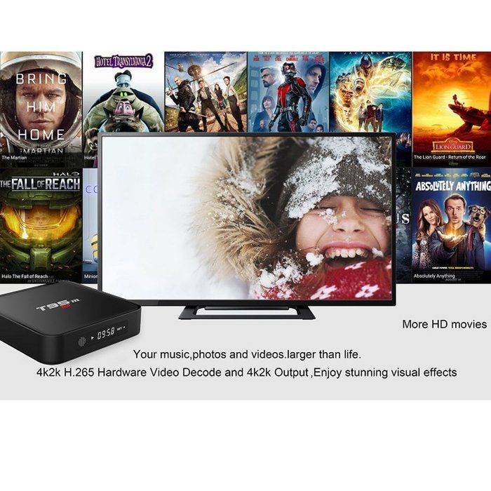 2016 Amlogic S905 cpu 5-Core gpu Android 5.1 OS 1GB DDR3 ram 8GB emmc rom t95m set top box Android tv box N4