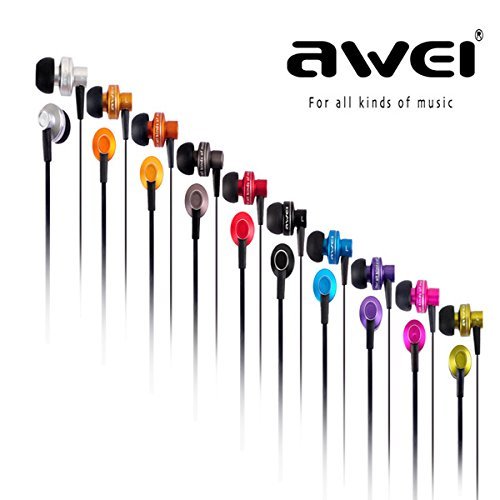 Awei ES-900i In-ear Headsets Stereo Sound Headphones For iPhone Color Golden N4
