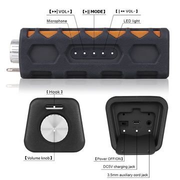 Bluetooth,Waterproof Indoor/ Outdoor Wireless Bluetooth Speakers, Built-In Microphone (Black/Orange) Rechargeable... N2