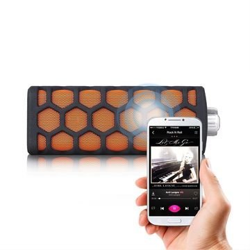 Bluetooth,Waterproof Indoor/ Outdoor Wireless Bluetooth Speakers, Built-In Microphone (Black/Orange) Rechargeable... N3
