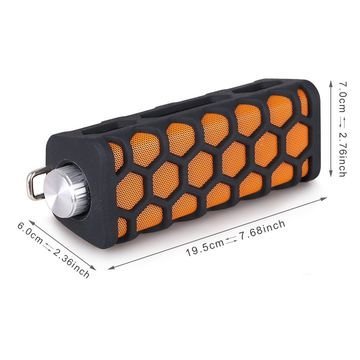 Bluetooth,Waterproof Indoor/ Outdoor Wireless Bluetooth Speakers, Built-In Microphone (Black/Orange) Rechargeable... N4