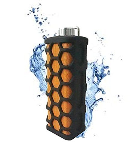 Bluetooth,Waterproof Indoor/ Outdoor Wireless Bluetooth Speakers, Built-In Microphone (Black/Orange) Rechargeable... N7
