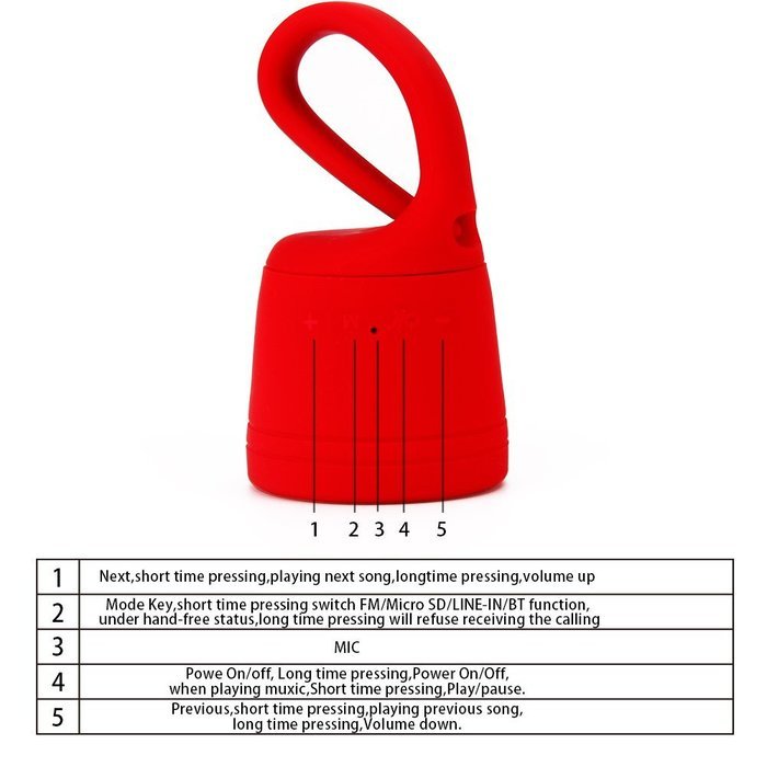Bluetooth 4.0 Speakers Foldable Tadpole-shape Hook Suction Cup Sucker Mini HIFI Stereo Outdoor Travel Shower Bath... N12