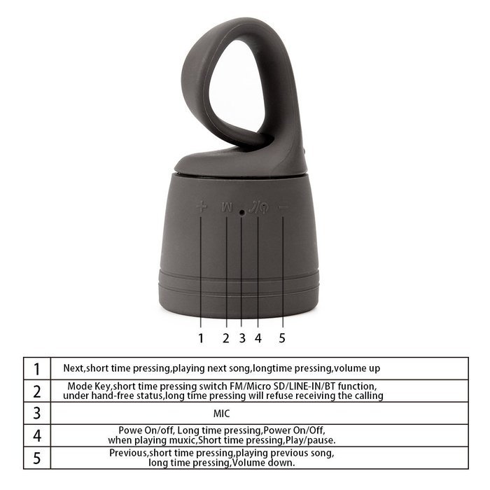 Bluetooth 4.0 Speakers Foldable Tadpole-shape Hook Suction Cup Sucker Mini HIFI Stereo Outdoor Travel Shower Bath... N30